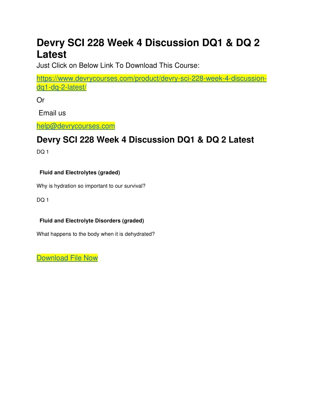 devry sci 228 week 4 discussion dq1 dq 2 latest