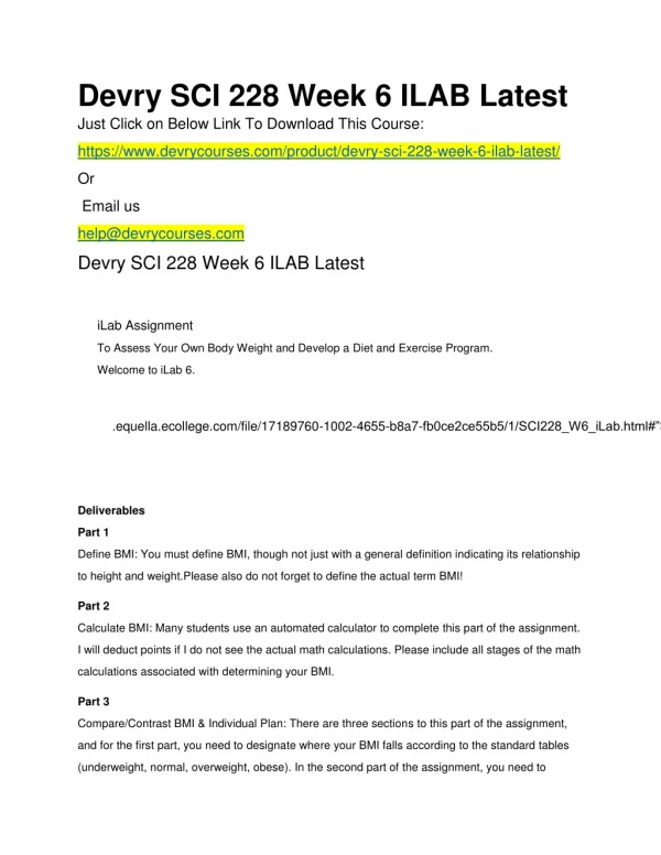 devry sci 228 week 6 ilab latest just click