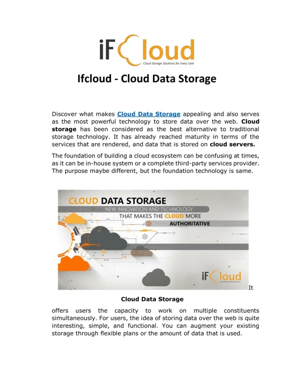 Ifcloud - Cloud Data Storage