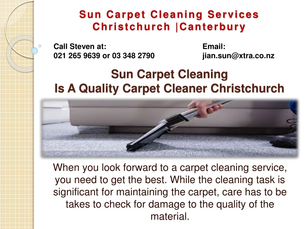 sun carpet cleaning is a quality carpet cleaner christchurch