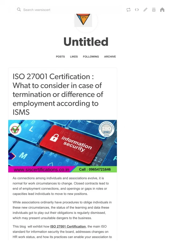 What to consider in case of termination or difference of employment according to ISO 27001 Certification (ISMS)?