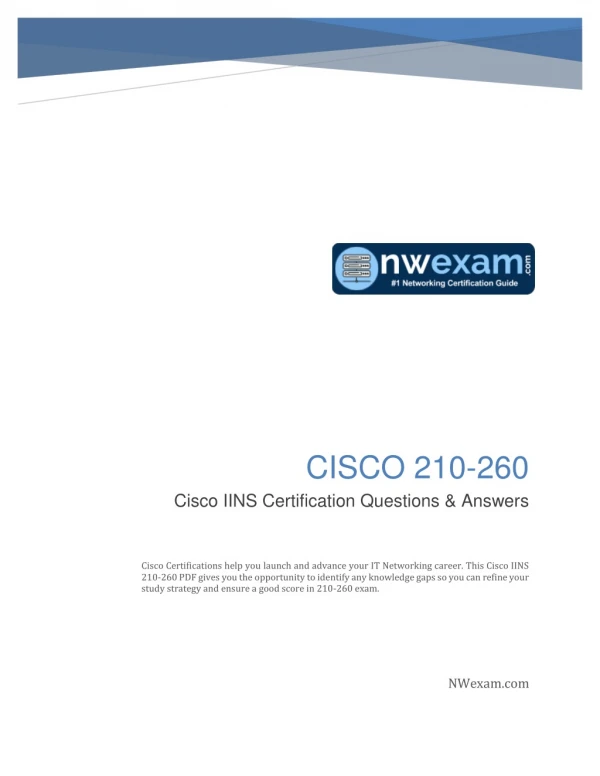 210-260_ CCNA Security (IINS) Question and Answer