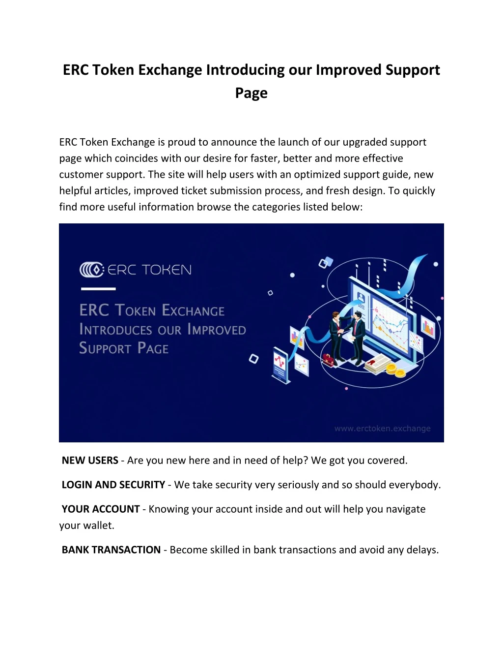 erc token exchange introducing our improved