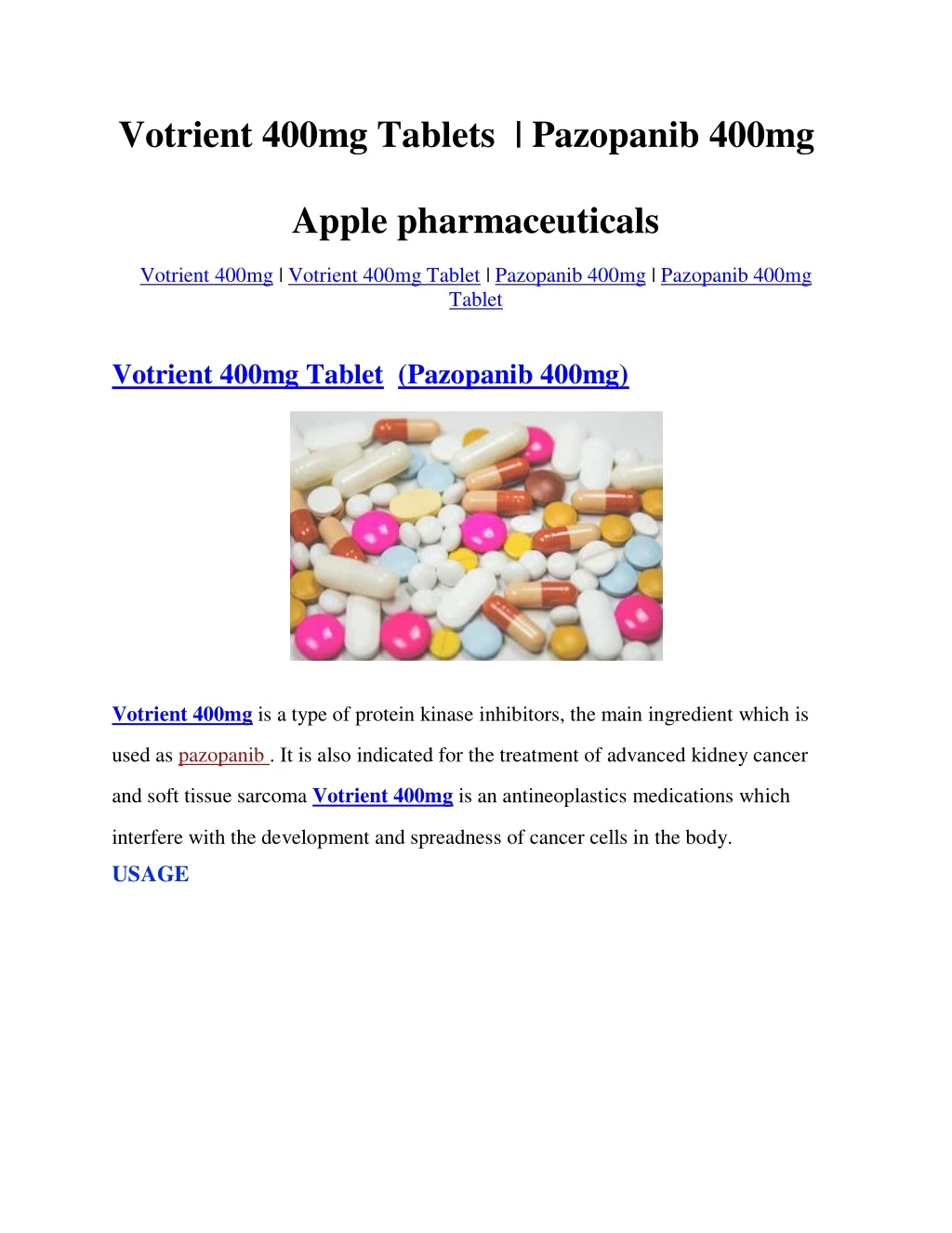 votrient 400mg tablets pazopanib 400mg apple