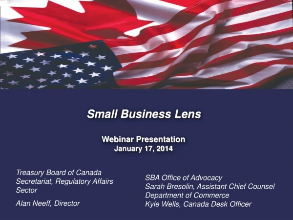 Small Business Lens Webinar Presentation January 17, 2014