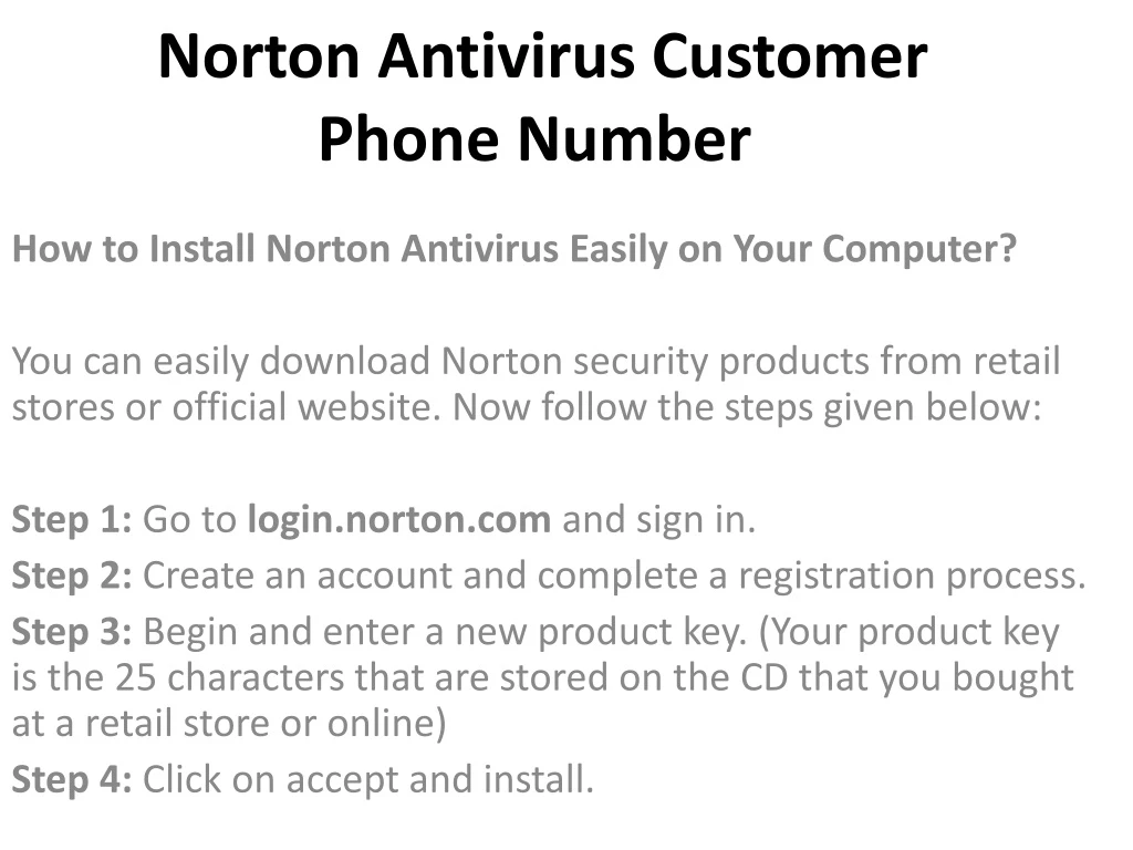 norton antivirus customer phone number