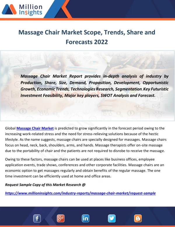 Massage Chair Market Scope, Trends, Share and Forecasts 2022