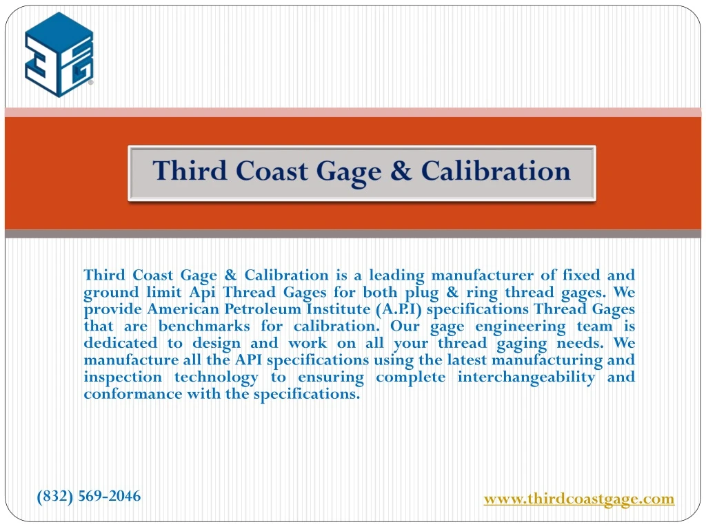 third coast gage calibration
