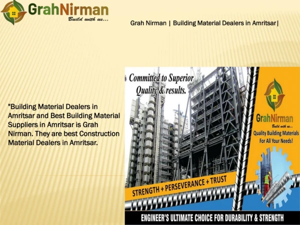 Grah Nirman | Building Material Dealers in Amritsar | Best Building Material Suppliers in amritsar