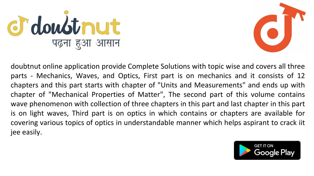 doubtnut online application provide complete