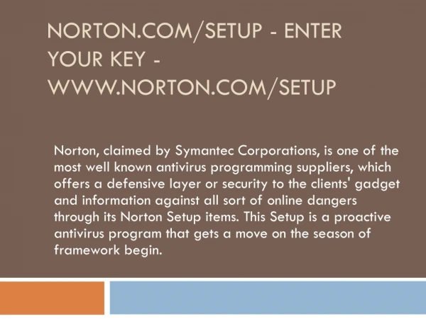 NORTON.COM/SETUP - WWW.NORTON.COM/SETUP
