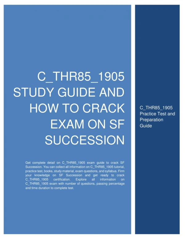 C_THR85_1905 STUDY GUIDE AND HOW TO CRACK EXAM ON SF SUCCESSION