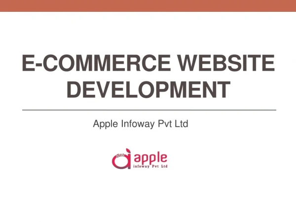 E-Commerce website Designing/Development company in chennai |Apple infoway