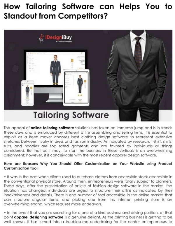 How Tailoring Software can Helps You to Standout from Competitors?