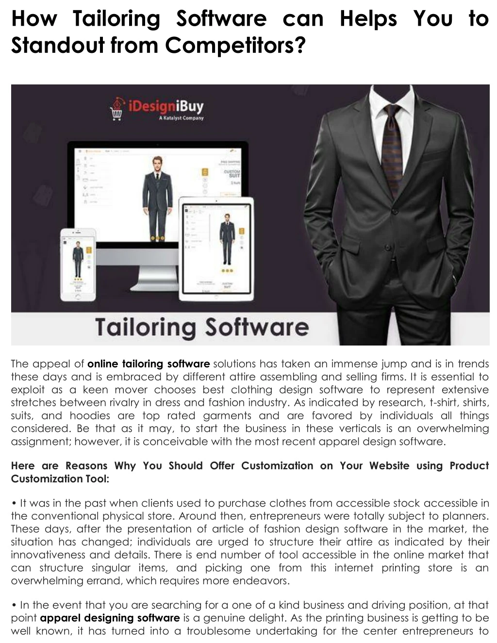 how tailoring software can helps you to standout