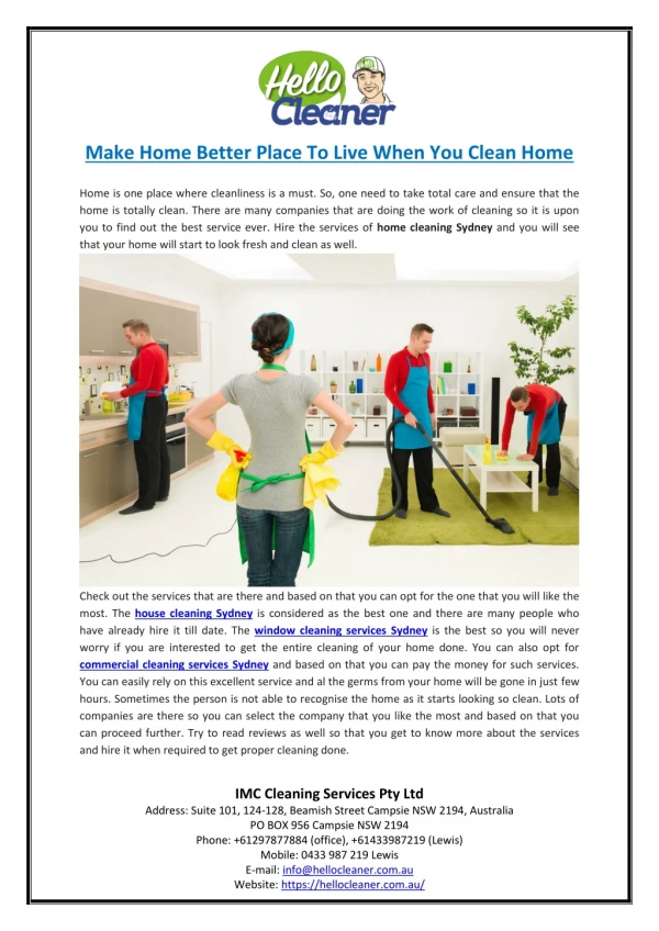 Make Home Better Place To Live When You Clean Home