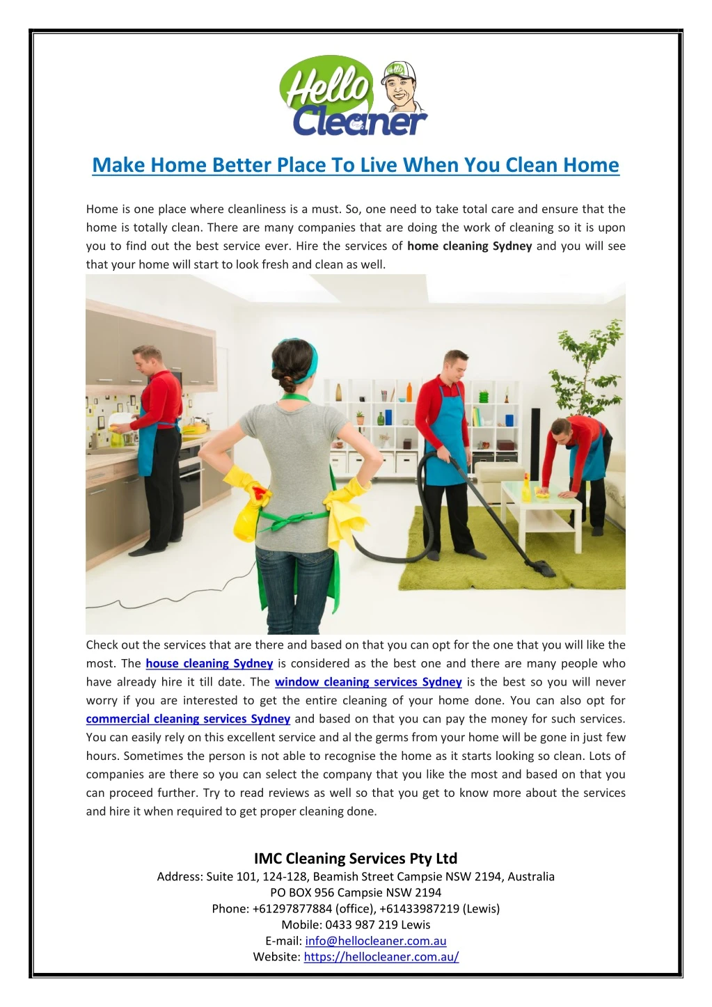 make home better place to live when you clean home