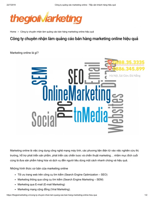Công ty quảng cáo marketing online ,Tiếp cận khách hàng hiệu quả , thegioimarketing.vn
