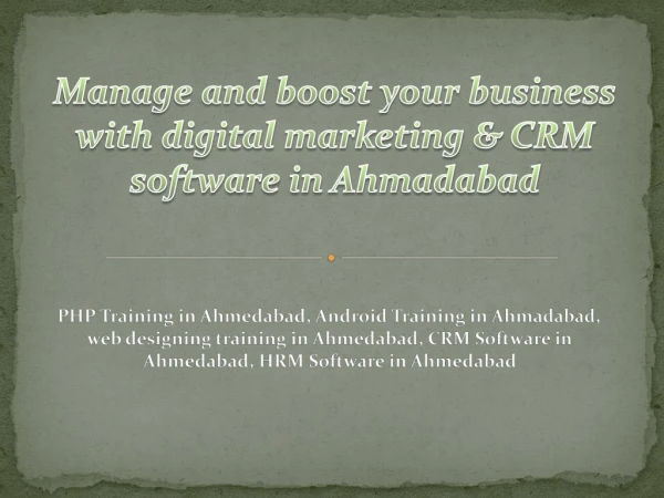 PHP Training In Ahmedabad | Web Designing Training In Ahmedabad | Android Training In Ahmedabad