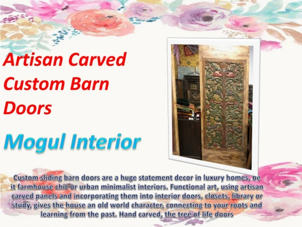 Artisan Carved Custom Barn Doors