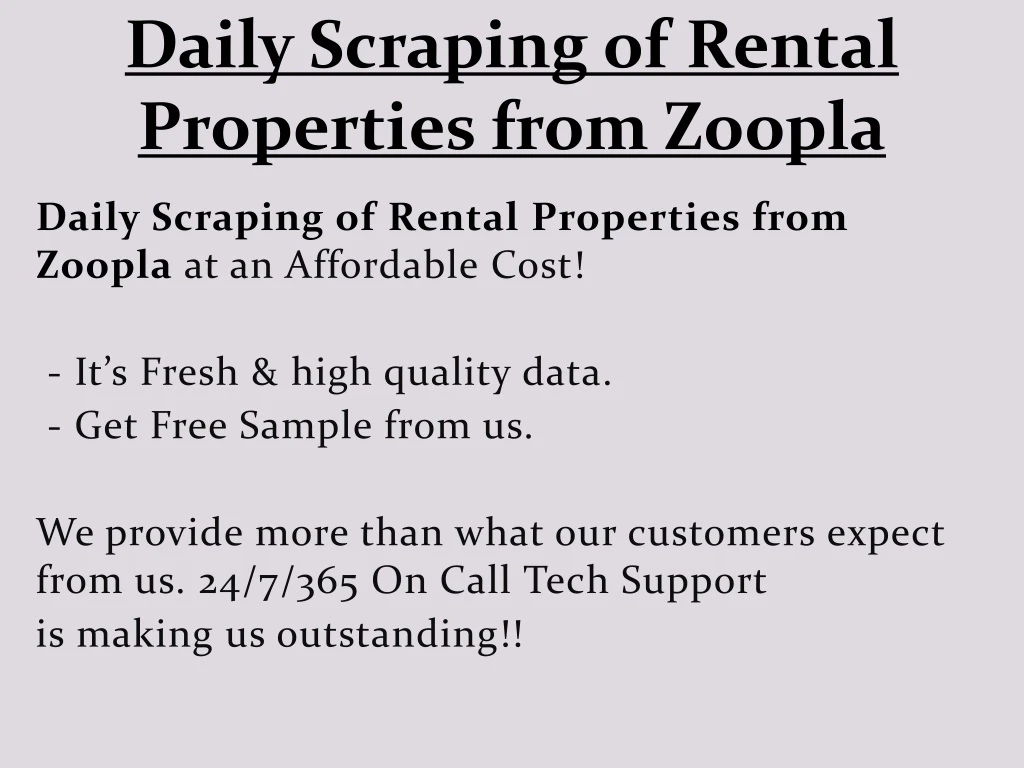 daily scraping of rental properties from zoopla