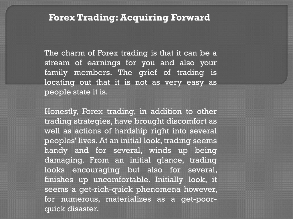 forex trading acquiring forward