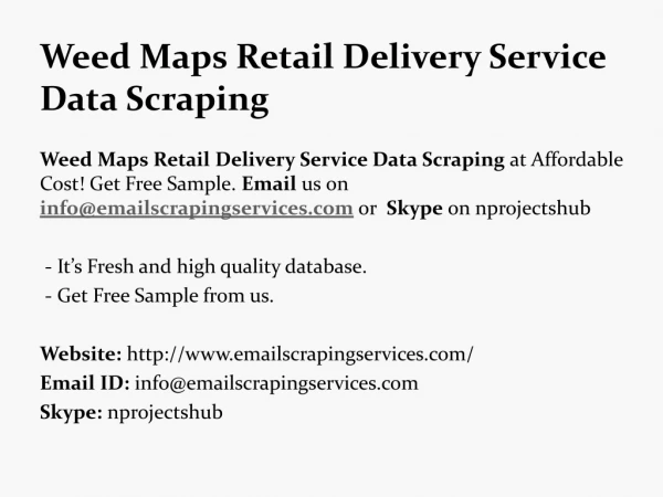 Weed Maps Retail Delivery Service Data Scraping