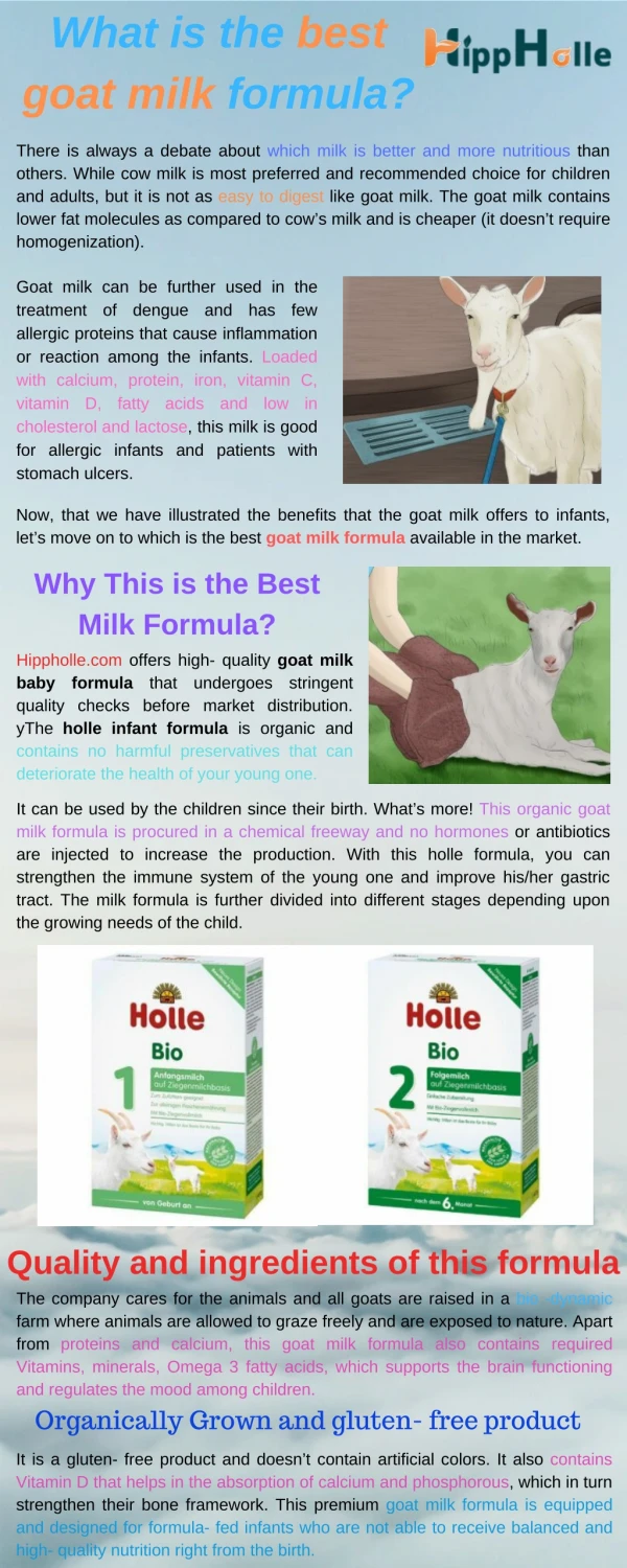 What is the best goat milk formula?