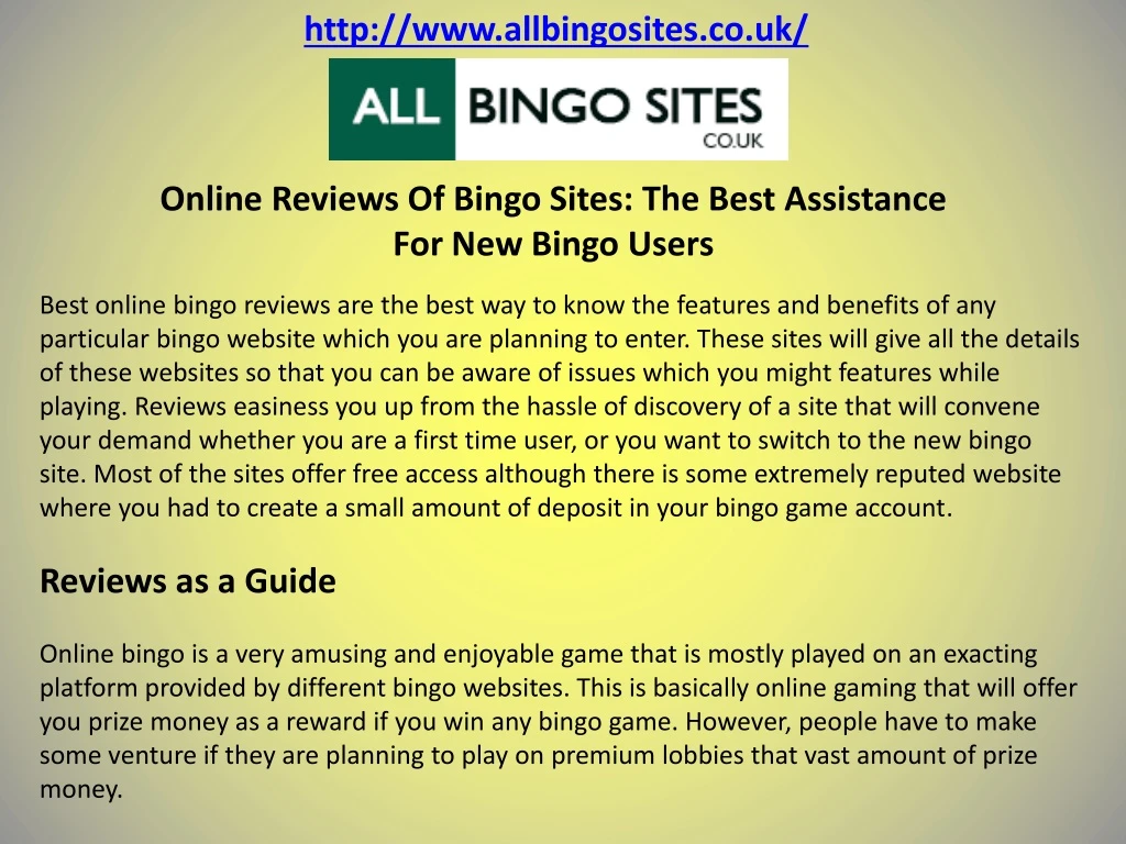 http www allbingosites co uk