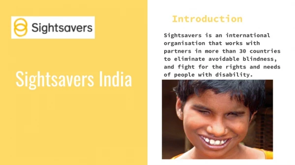 Sightsavers- NGO to help blind people