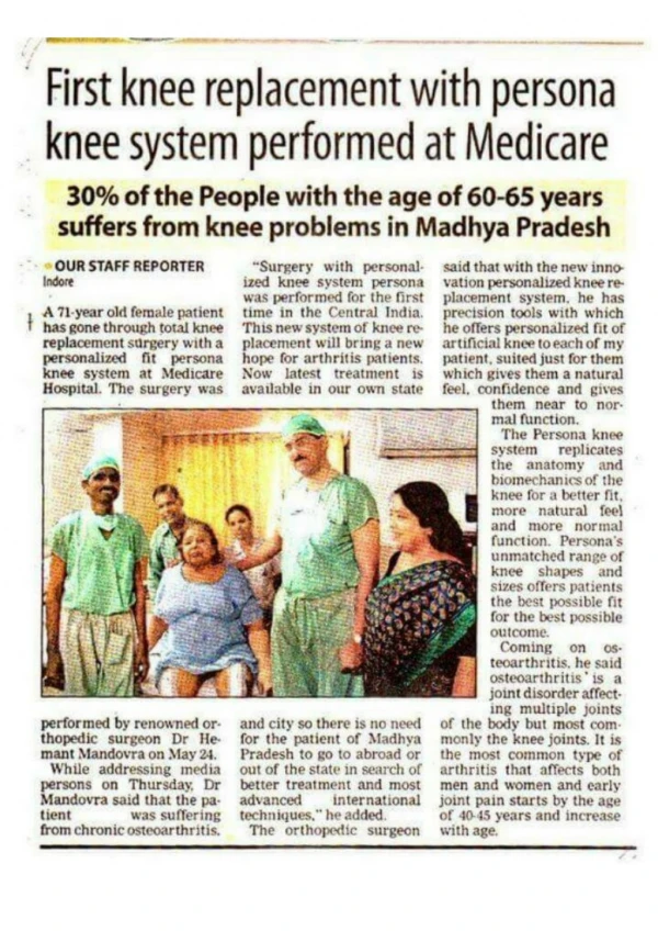 Orthocare Center In Indore