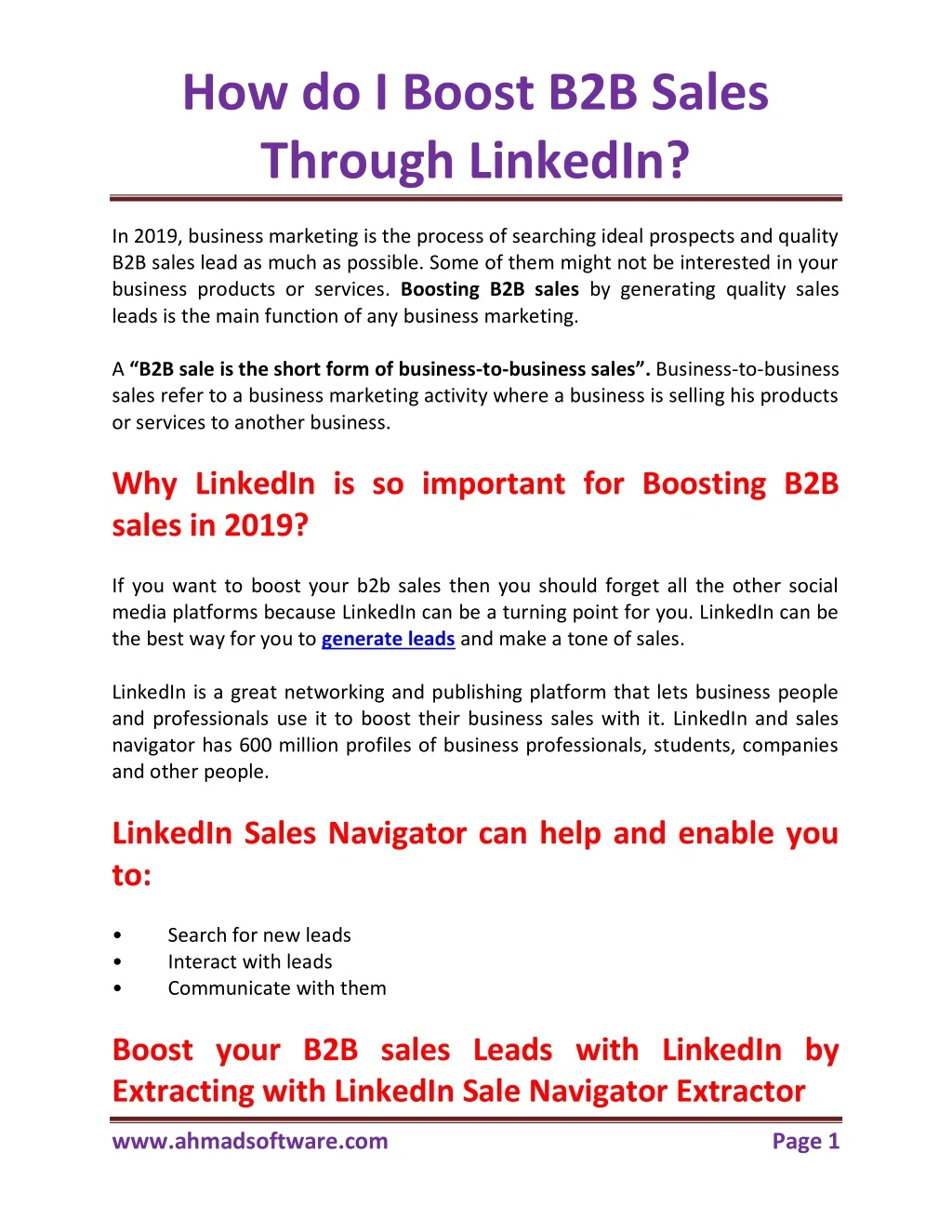 how do i boost b2b sales through linkedin