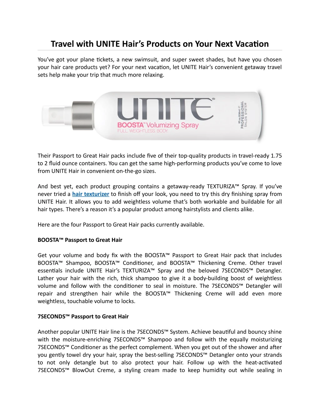 travel with unite hair s products on your next
