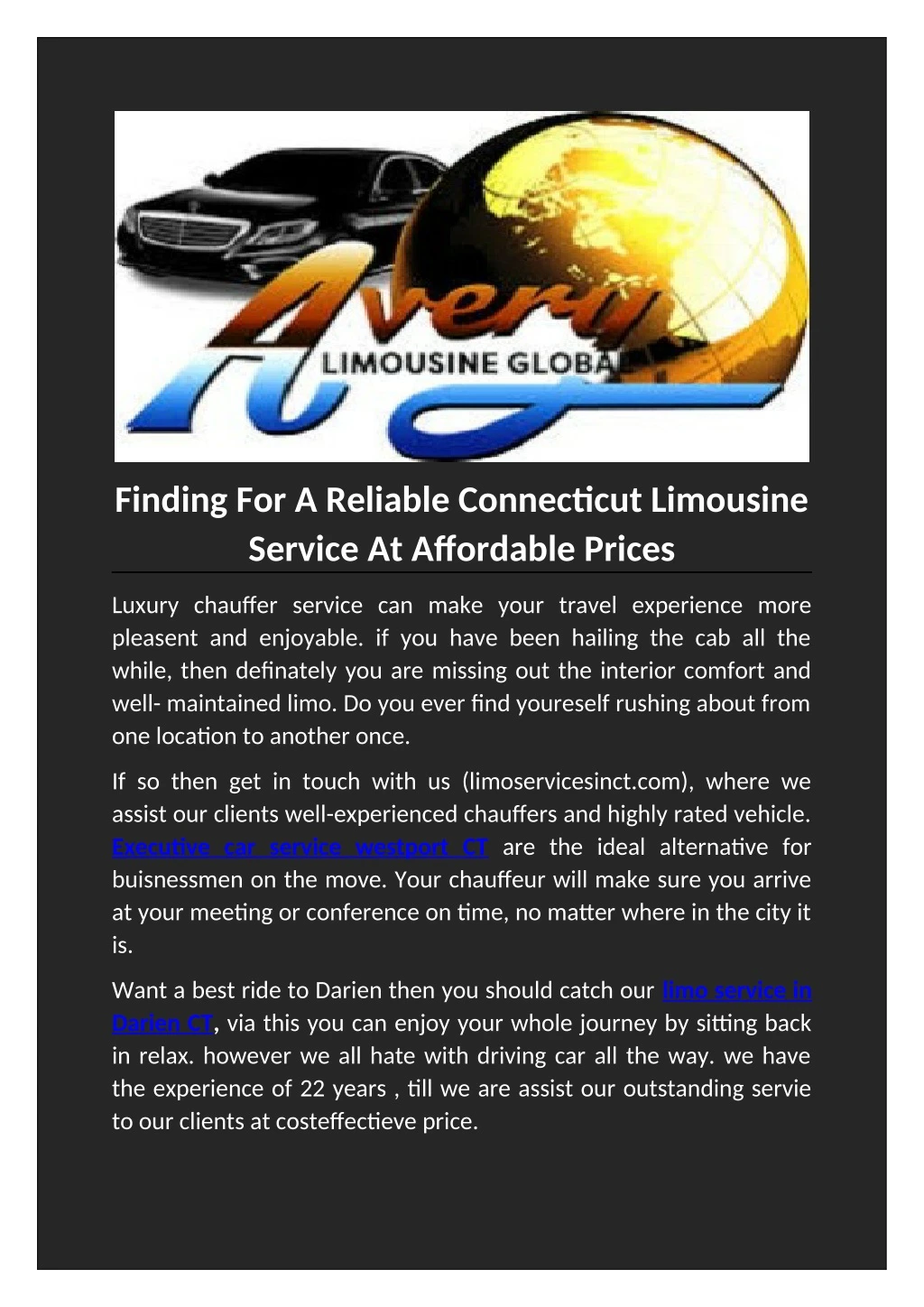 finding for a reliable connecticut limousine