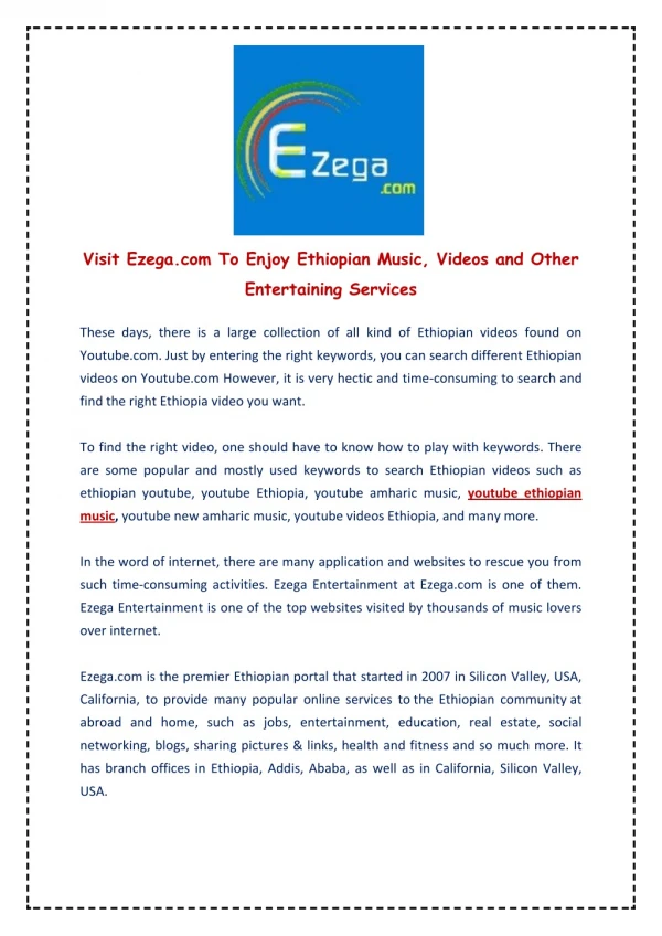 Ezega.com - Ethiopian Music
