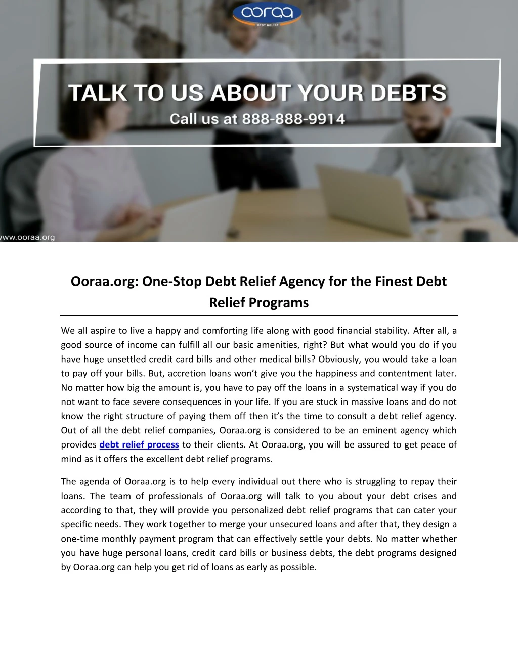 ooraa org one stop debt relief agency