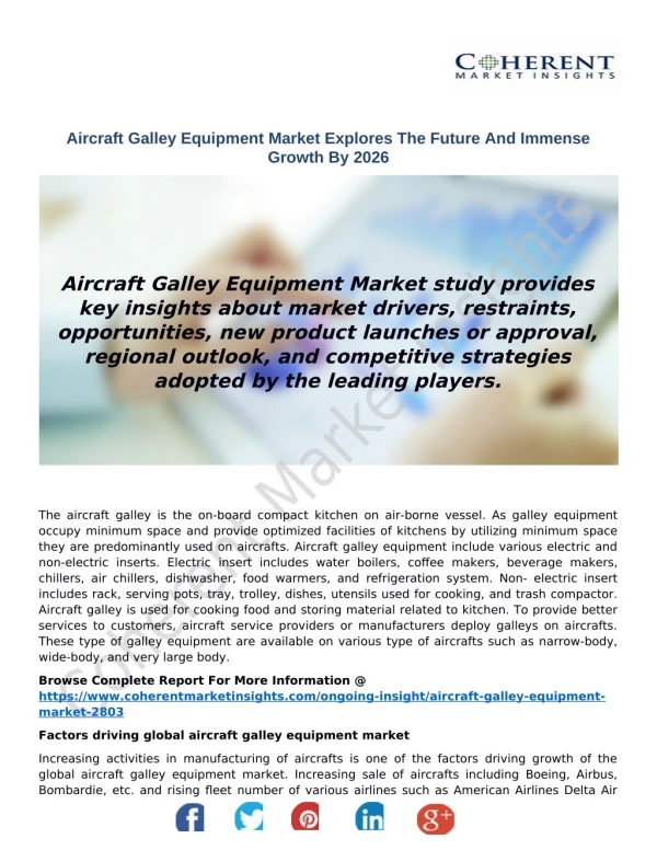 Aircraft Galley Equipment Market