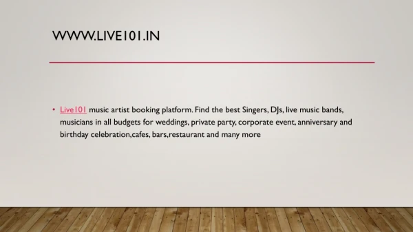 BOOK A SINGER | DJ | BAND | LIVE MUSIC ARTIST