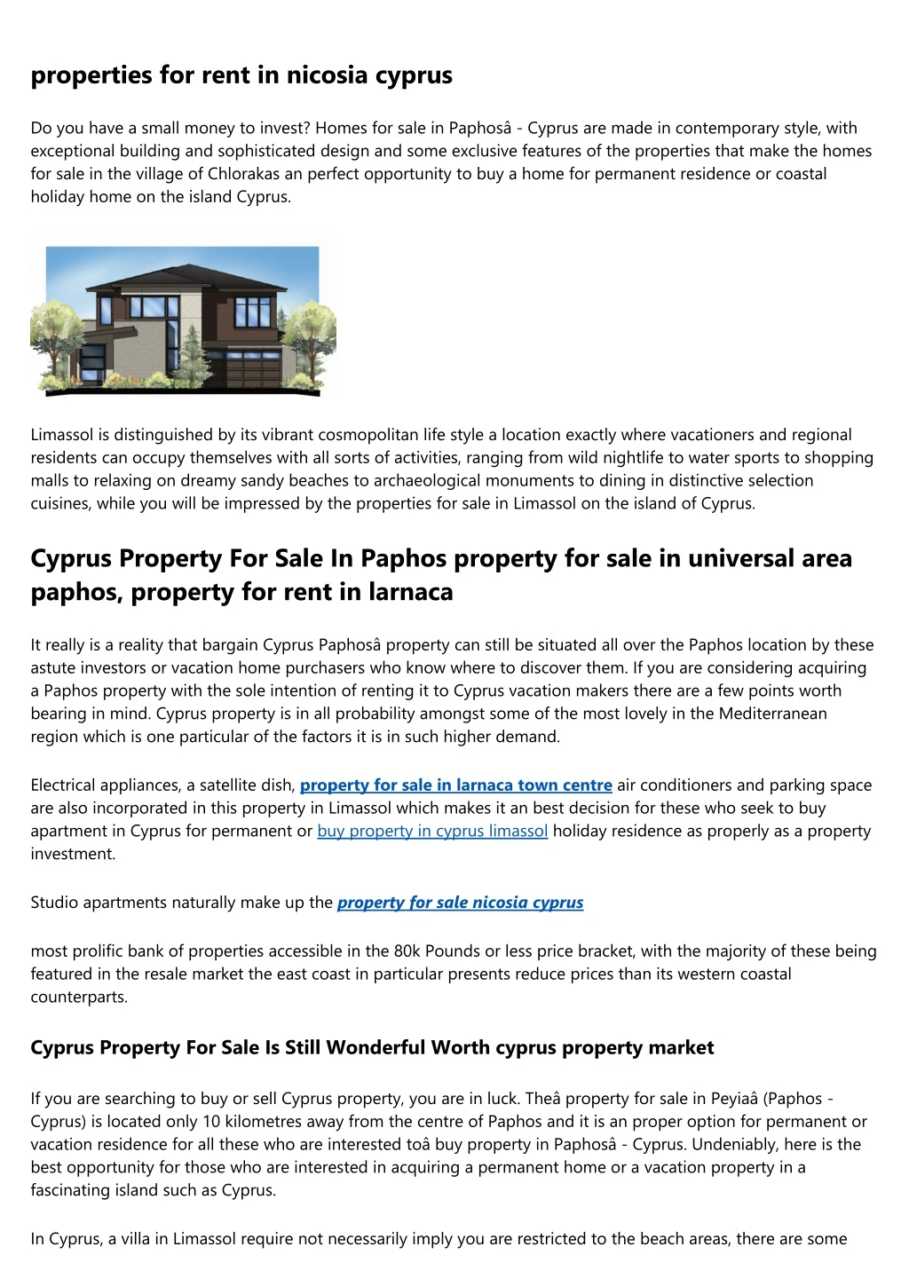 properties for rent in nicosia cyprus
