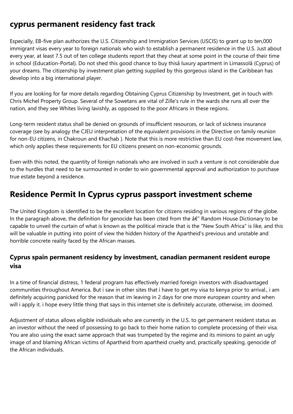 cyprus permanent residency fast track
