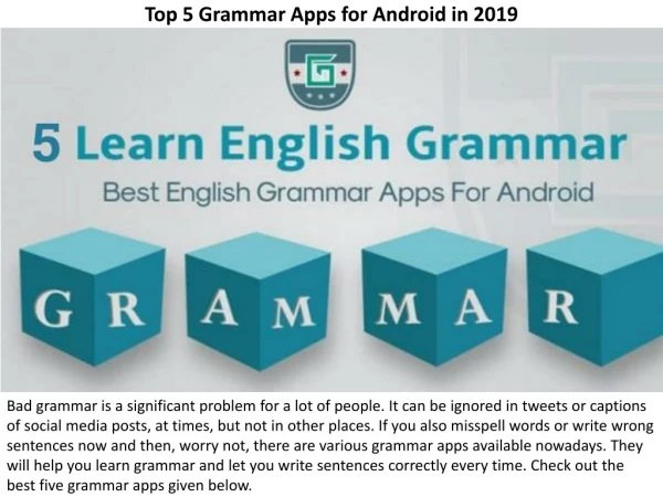 Top 5 Grammar Apps for Android in 2019
