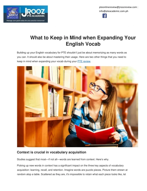 What to Keep in Mind when Expanding Your English Vocab