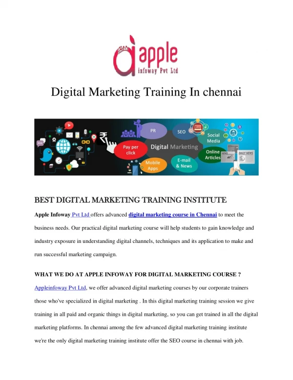 digital marketing training in chennai