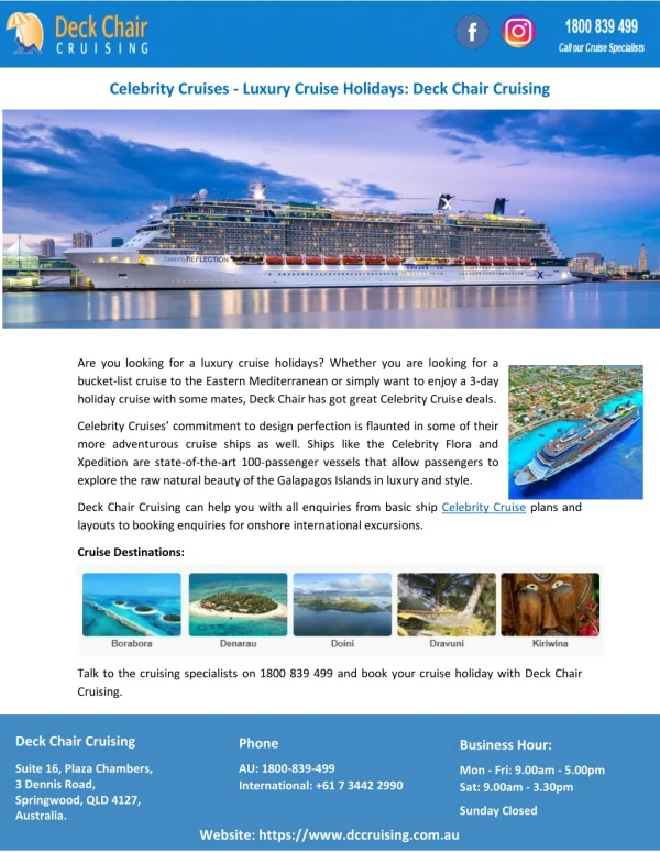 Celebrity Cruises - Luxury Cruise Holidays: Deck Chair Cruising
