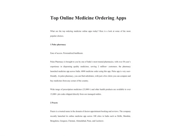 TOP ONLINE MEDICINE ORDERING APPS