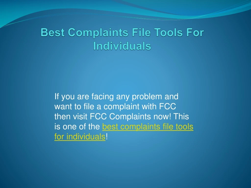 best complaints file tools for individuals