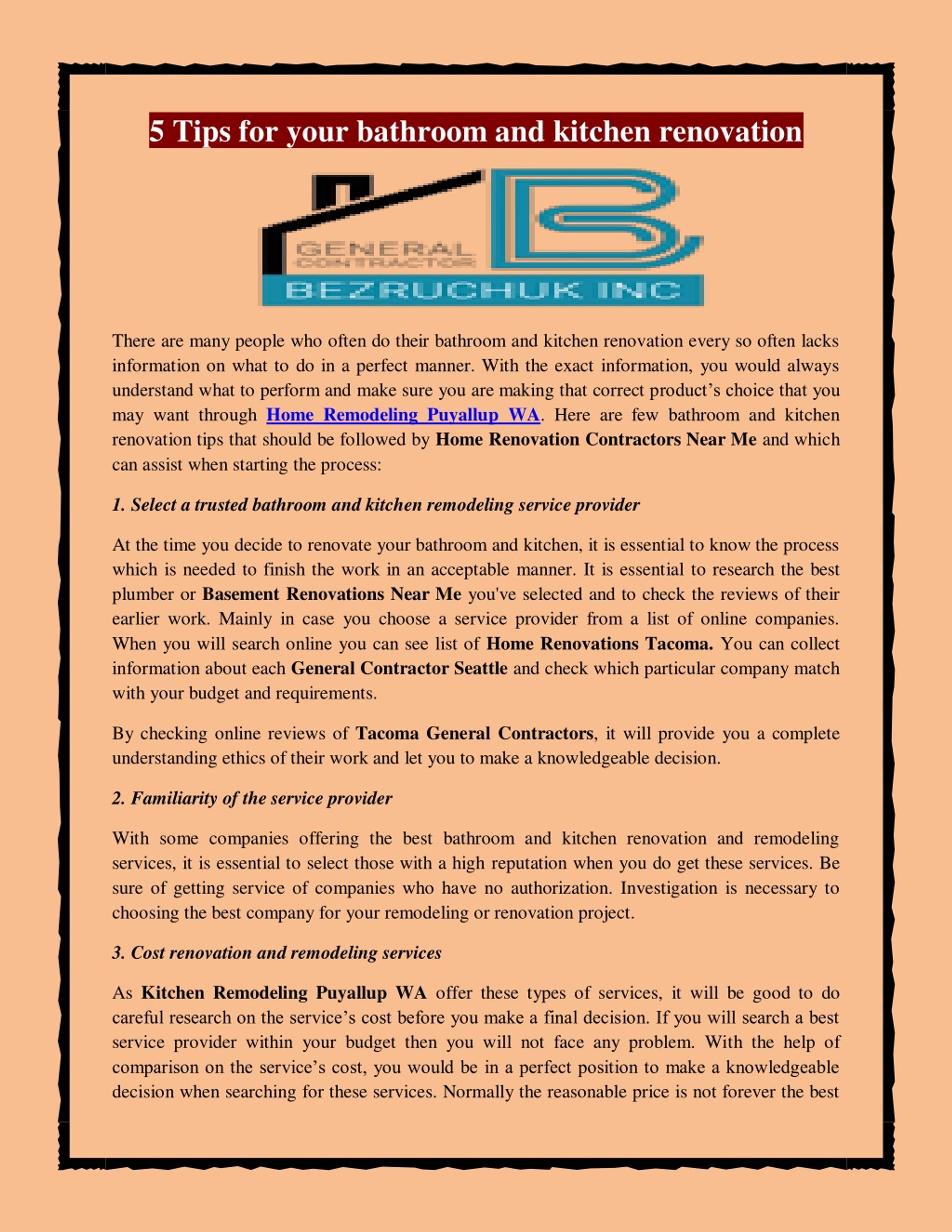 PPT - 5 Tips for your bathroom and kitchen renovation PowerPoint ...