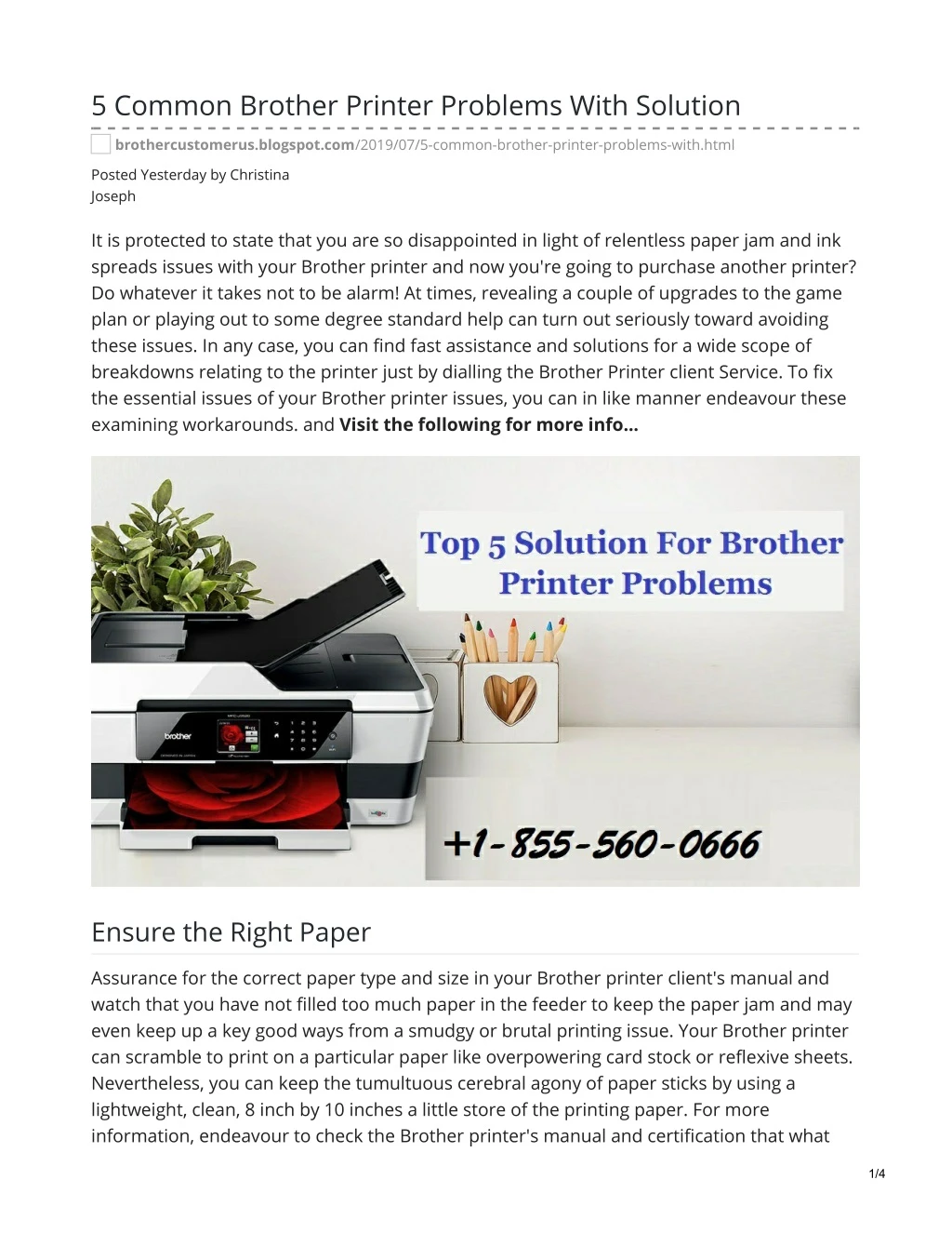 5 common brother printer problems with solution