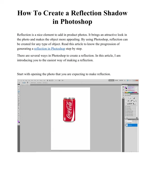 How To Create a Reflection Shadow in Photoshop