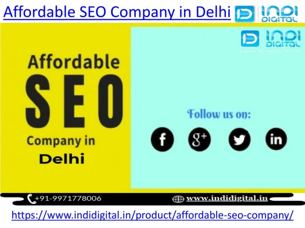 Get Affordable SEO Company in Delhi